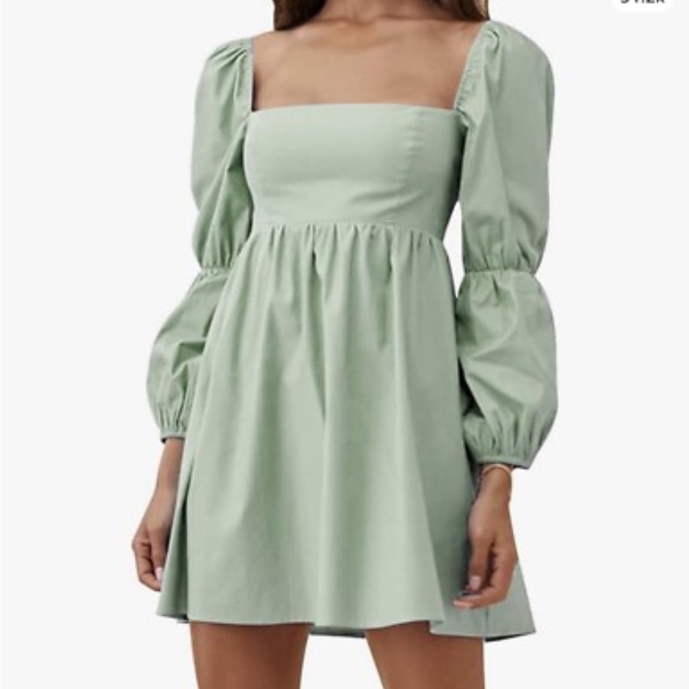 Anthropologie Sage the Label Dolce Vita Long Sleeve Mini Dress Sage Size S